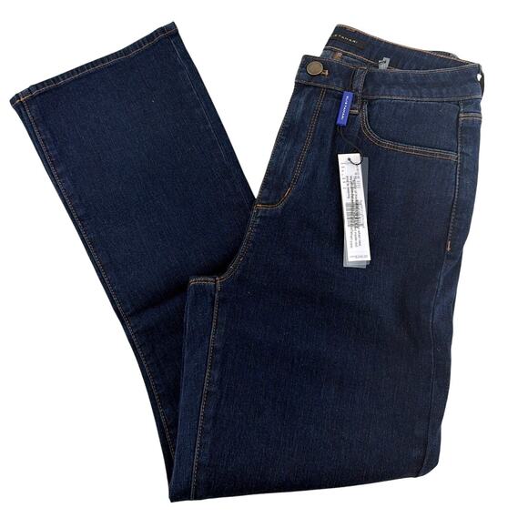 Elie Tahari Women's Dark Wash Micro Flare Cropped Stretch Denim Jeans Size 4 - Picture 7 of 12